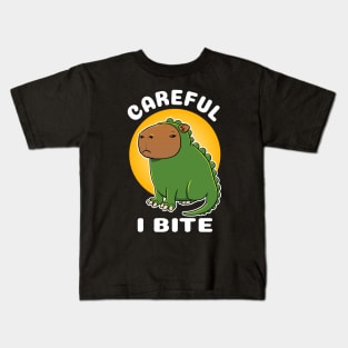 Careful I bite Capybara Dinosaur Costume Kids T-Shirt